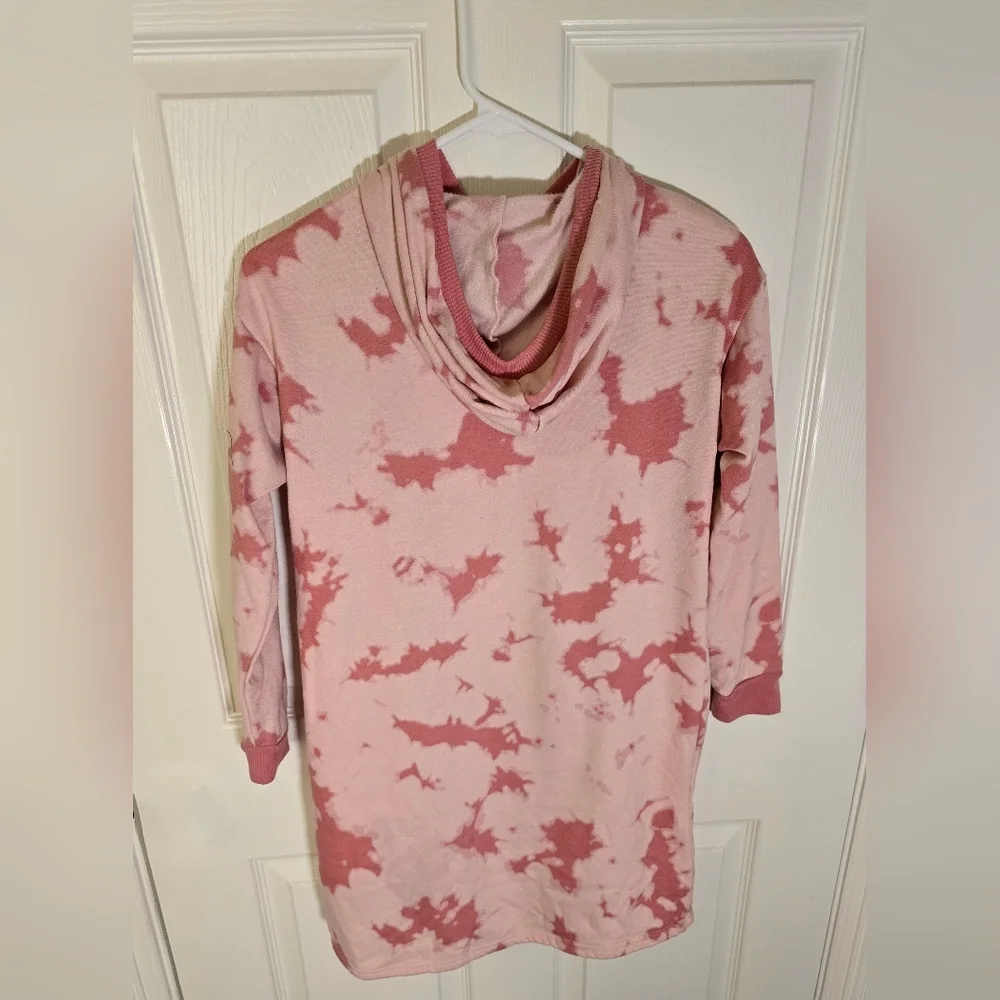 Wonder Nation Girls Pink Hooded Long Sleeve Fleece Lined Pullover Jacket Large